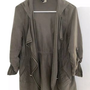 Olive Green Lightweight Jacket With Hood